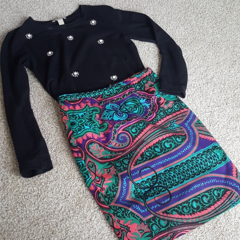 Banana Republic Sunburst Jeweled Long Sleeve Shirt